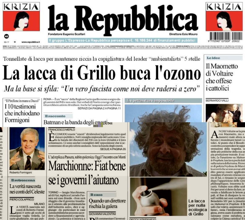 Repubblica Su Grillo Fake