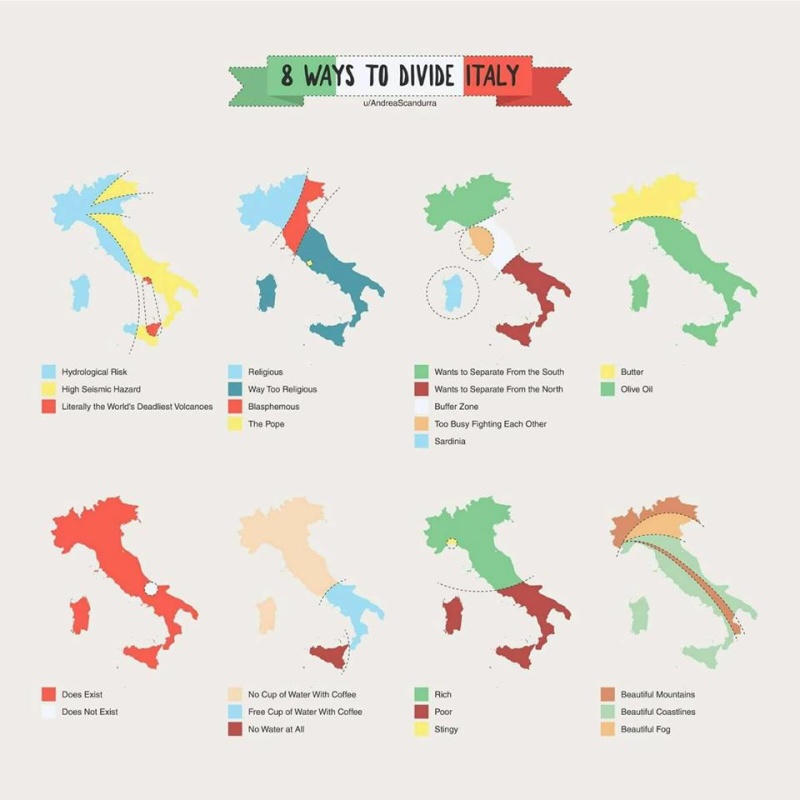 8 Ways To Divide Italy