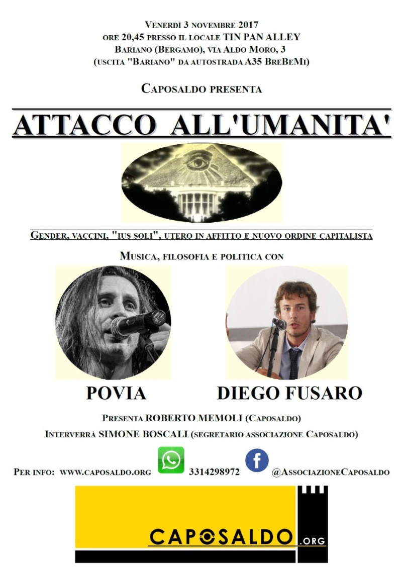 Povia E Fusaro A Bergamo Contro Il Nwo